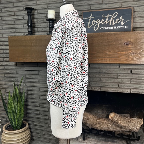 Lilli Anne Collections vintage tear drop pattern button down 80’s blouse - Picture 4 of 9